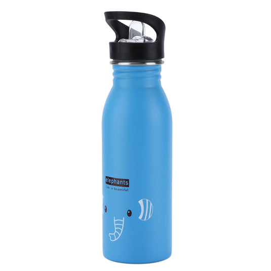 Translation missing: en.Stainless Steel Sport Water Bottle 500ml Cute Vacuum Insulated Water Bottle with Sucking Mouth for Outdoor SportsBlue Elephant