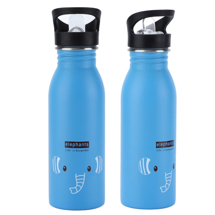 Translation missing: en.Stainless Steel Sport Water Bottle 500ml Cute Vacuum Insulated Water Bottle with Sucking Mouth for Outdoor SportsBlue Elephant