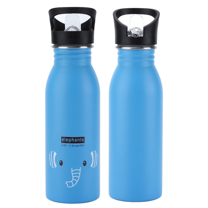 Translation missing: en.Stainless Steel Sport Water Bottle 500ml Cute Vacuum Insulated Water Bottle with Sucking Mouth for Outdoor SportsBlue Elephant