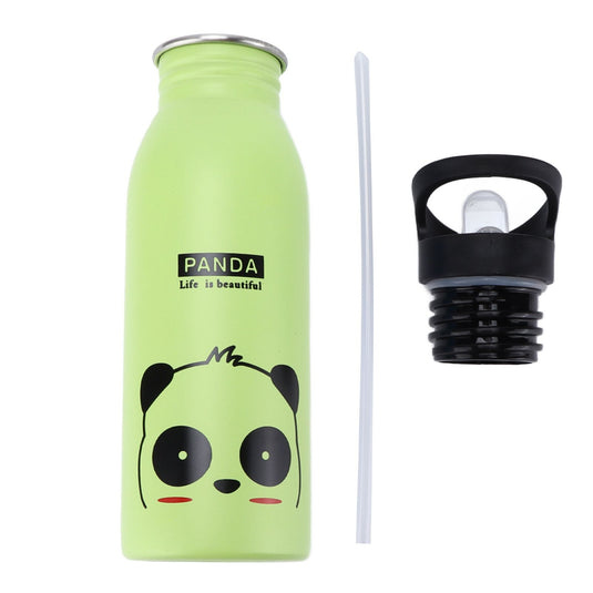 Translation missing: en.Stainless Steel Sport Water Bottle 500ml Cute Vacuum Insulated Water Bottle with Sucking Mouth for Outdoor SportsGreen Panda