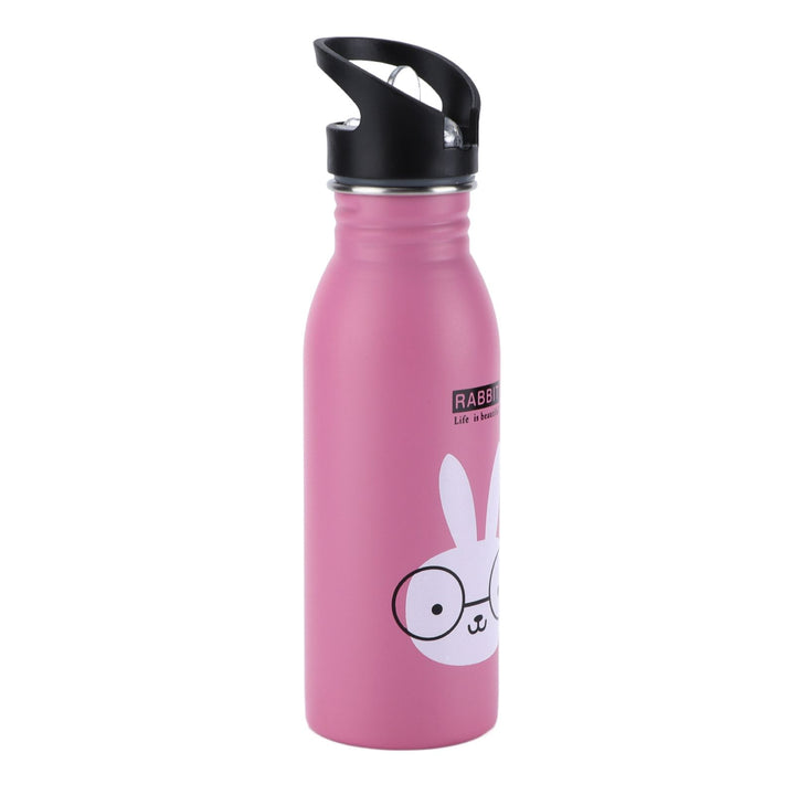 Translation missing: en.Stainless Steel Sport Water Bottle 500ml Cute Vacuum Insulated Water Bottle with Sucking Mouth for Outdoor SportsPink Bunny