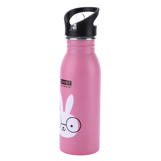 Translation missing: en.Stainless Steel Sport Water Bottle 500ml Cute Vacuum Insulated Water Bottle with Sucking Mouth for Outdoor SportsPink Bunny