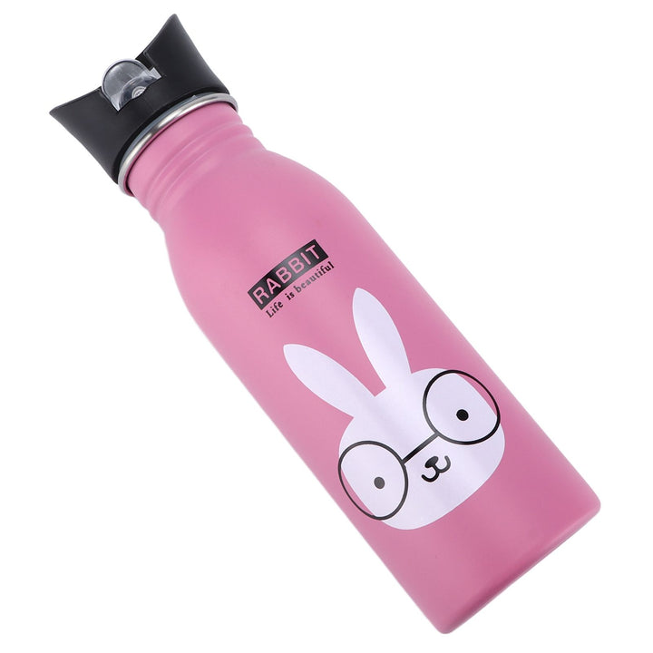 Translation missing: en.Stainless Steel Sport Water Bottle 500ml Cute Vacuum Insulated Water Bottle with Sucking Mouth for Outdoor SportsPink Bunny