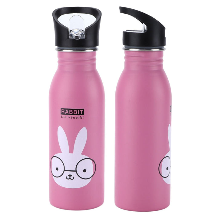 Translation missing: en.Stainless Steel Sport Water Bottle 500ml Cute Vacuum Insulated Water Bottle with Sucking Mouth for Outdoor SportsPink Bunny