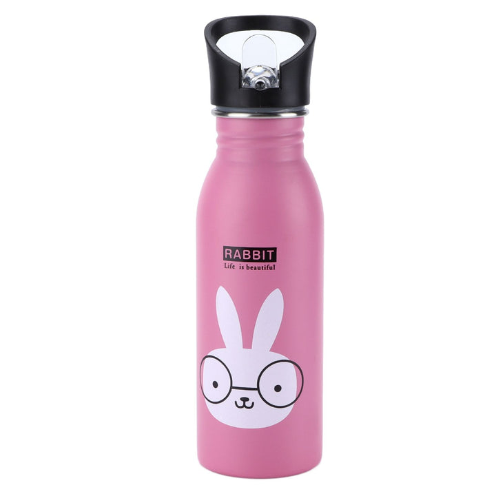 Translation missing: en.Stainless Steel Sport Water Bottle 500ml Cute Vacuum Insulated Water Bottle with Sucking Mouth for Outdoor SportsPink Bunny