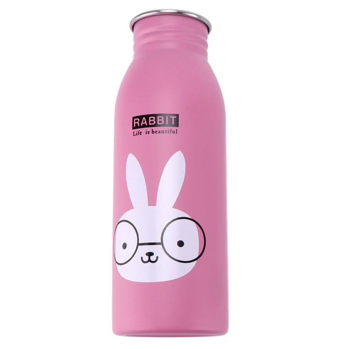 Translation missing: en.Stainless Steel Sport Water Bottle 500ml Cute Vacuum Insulated Water Bottle with Sucking Mouth for Outdoor SportsPink Bunny