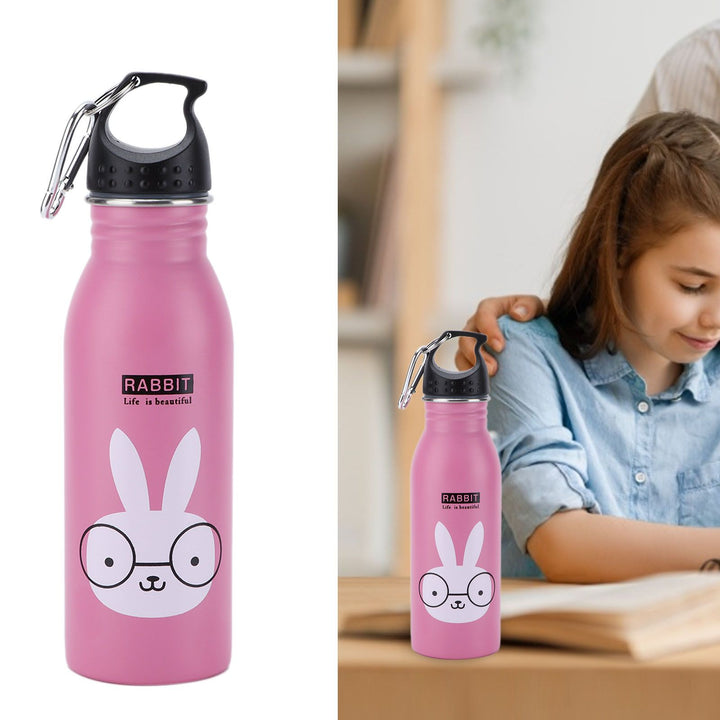 Translation missing: en.K601 Cute Cartoon Water Bottle Insulated Vacumm Stainless Steel Sport Water Bottle for KidPink Rabbit