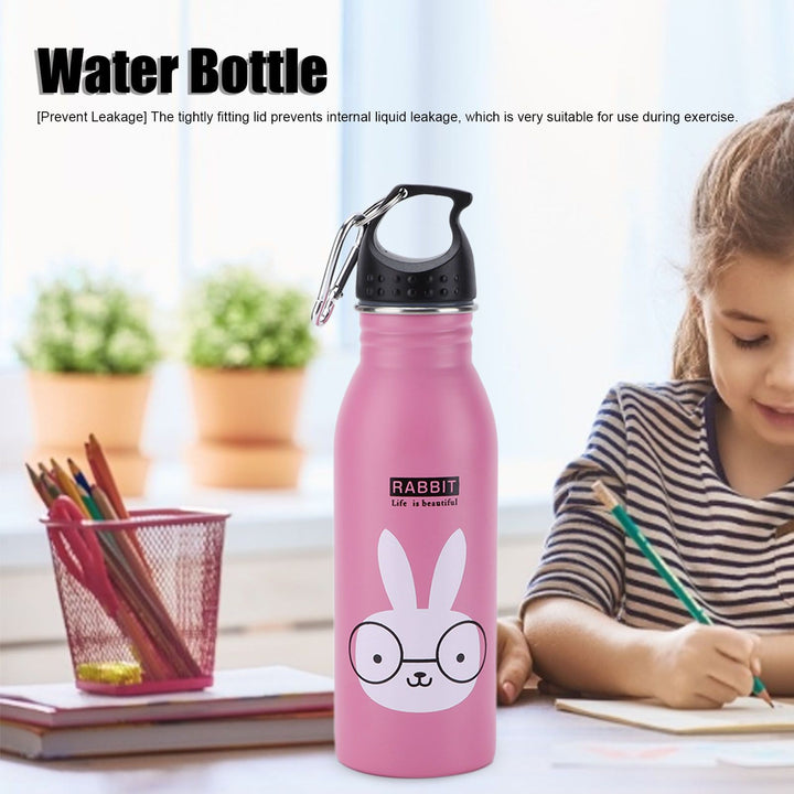 Translation missing: en.K601 Cute Cartoon Water Bottle Insulated Vacumm Stainless Steel Sport Water Bottle for KidPink Rabbit