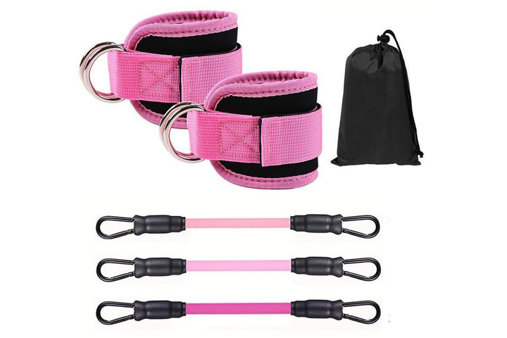 Translation missing: en.6Pcs Ankle Resistance Bands Ankle Bands for Working Out with Cuffs Resistance Bands -Pink