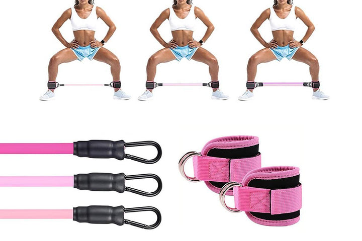 Translation missing: en.6Pcs Ankle Resistance Bands Ankle Bands for Working Out with Cuffs Resistance Bands -Pink