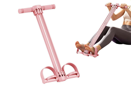 Translation missing: en.Pedal Resistance Band with Handles Adjustable Detachable Multifunction Pedal Resistance Band for Abs Arms Waist Legs Home Fitness - Pink