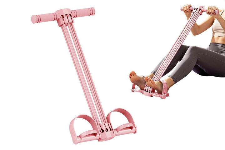 Translation missing: en.Pedal Resistance Band with Handles Adjustable Detachable Multifunction Pedal Resistance Band for Abs Arms Waist Legs Home Fitness - Pink