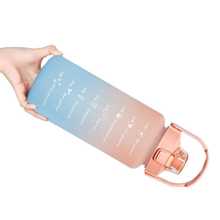 Translation missing: en.3-Piece Set Gradual-Color Motivational Water Bottles Set Sports Drinking Bottle with Time Markings Pink