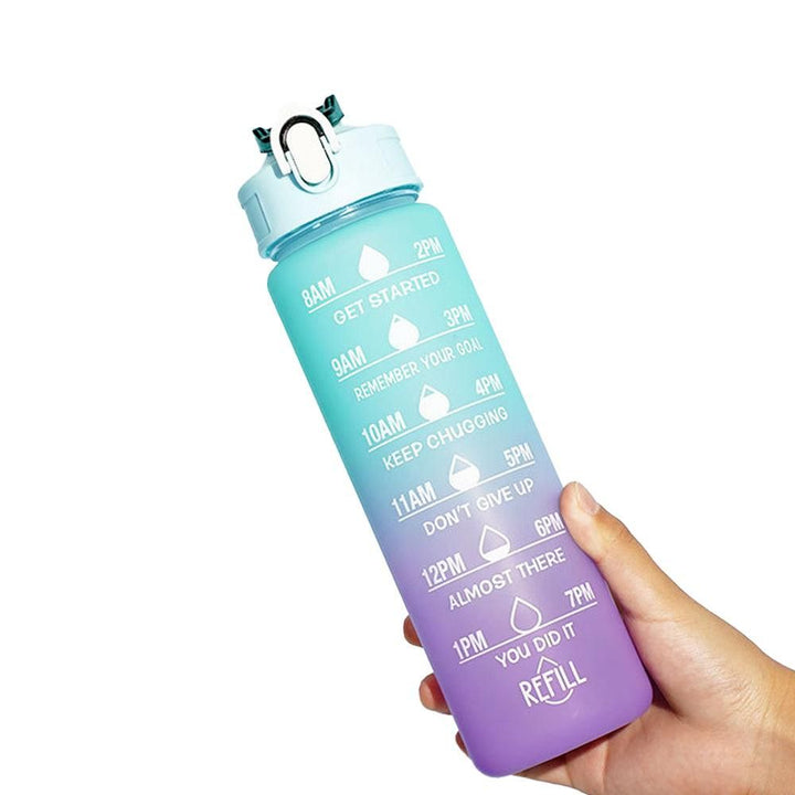 Translation missing: en.3-Piece Set Gradual-Color Motivational Water Bottles Set Sports Drinking Bottle with Time Markings Purple