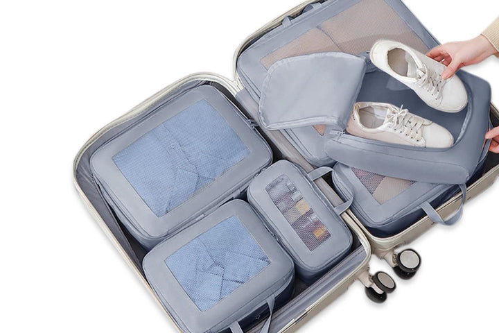 Translation missing: en.7 Set Compression Packing Cubes for Travel Luggage Organizer Bags for Travel Accessories - Grey