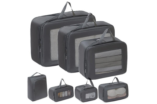 Translation missing: en.7 Set Compression Packing Cubes for Travel Luggage Organizer Bags for Travel Accessories - Black