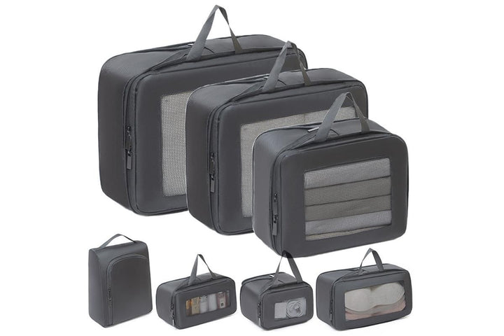 Translation missing: en.7 Set Compression Packing Cubes for Travel Luggage Organizer Bags for Travel Accessories - Black