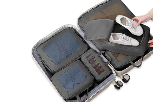 Translation missing: en.7 Set Compression Packing Cubes for Travel Luggage Organizer Bags for Travel Accessories - Black