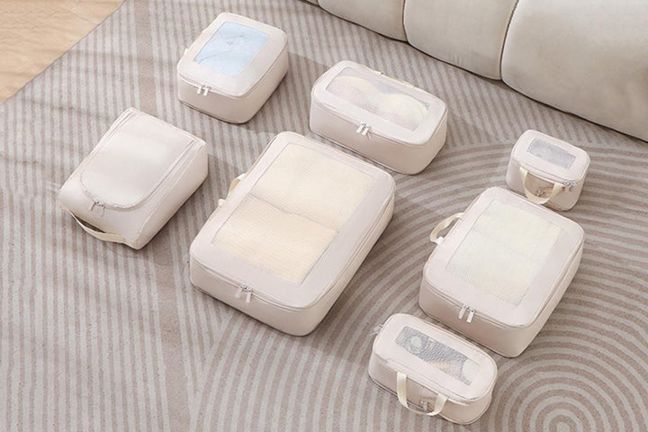 Translation missing: en.7 Set Compression Packing Cubes for Travel Luggage Organizer Bags for Travel Accessories - Khaki
