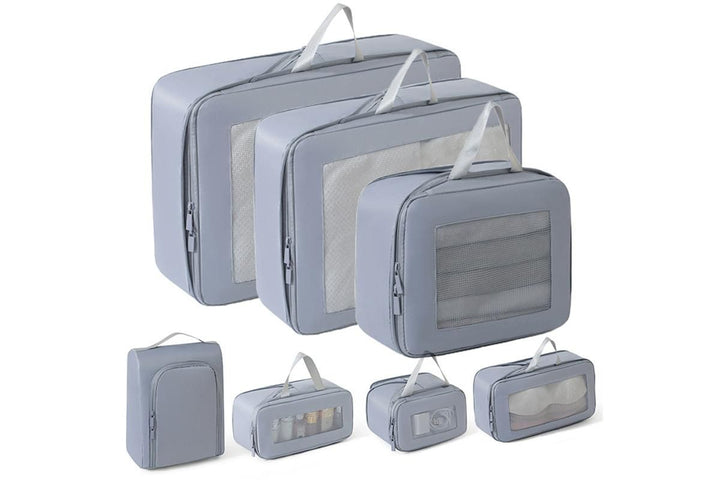 Translation missing: en.7 Set Compression Packing Cubes for Travel Luggage Organizer Bags for Travel Accessories - Khaki