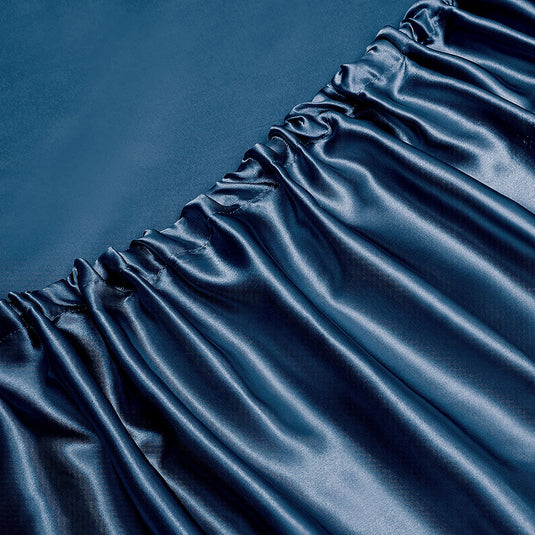 Translation missing: en.Art Silk Satin Sheet Set Hotel 4 Pieces Fitted/Flat Sheet Bedding Set-Luxury Soft Silky Sheets for Hair and Skin, Similar to Silk Bed Sheets Set 4 Pieces(Queen,Navy)