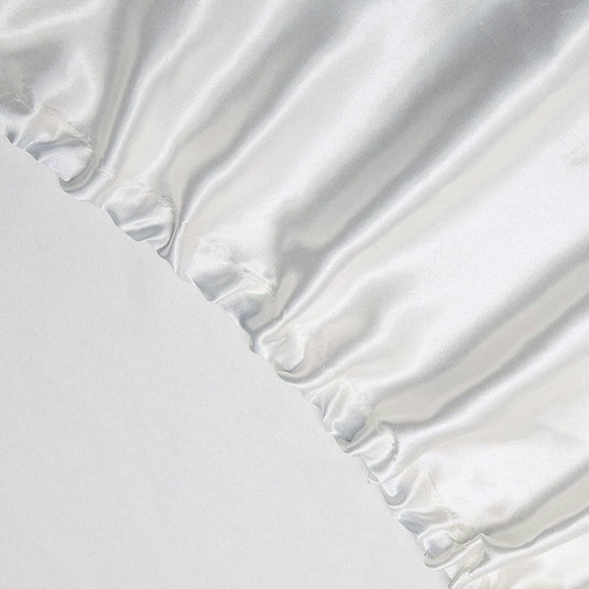 Translation missing: en.Art Silk Satin Sheet Set Hotel 4 Pieces Fitted/Flat Sheet Bedding Set-Luxury Soft Silky Sheets for Hair and Skin, Similar to Silk Bed Sheets Set 4 Pieces(Double,White)