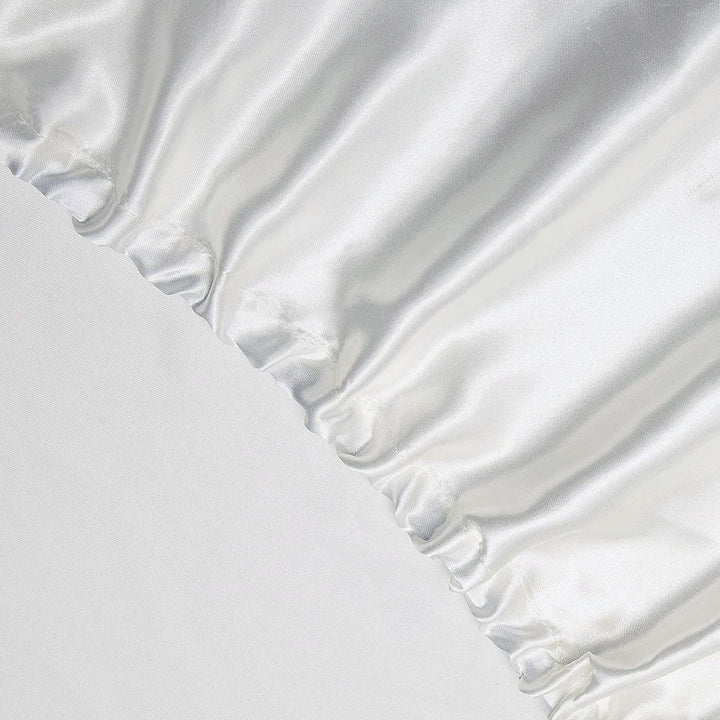 Translation missing: en.Art Silk Satin Sheet Set Hotel 4 Pieces Fitted/Flat Sheet Bedding Set-Luxury Soft Silky Sheets for Hair and Skin, Similar to Silk Bed Sheets Set 4 Pieces(Double,White)