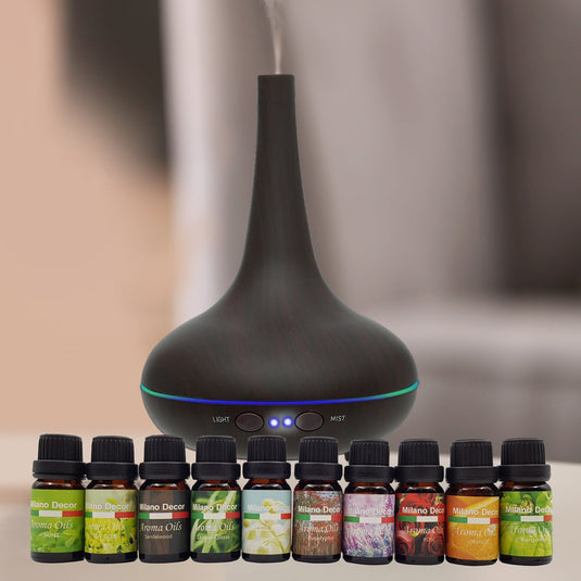 Translation missing: en.Milano Aroma Diffuser Set With 13 Pack Diffuser Oils Humidifier Aromatherapy - Dark Wood