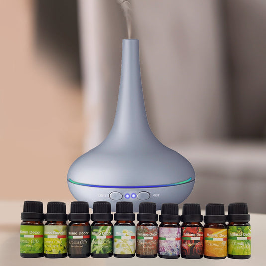 Translation missing: en.Milano Aroma Diffuser Set With 13 Pack Diffuser Oils Humidifier Aromatherapy - Matt Grey