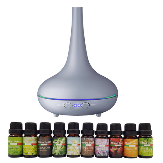 Translation missing: en.Milano Aroma Diffuser Set With 13 Pack Diffuser Oils Humidifier Aromatherapy - Matt Grey