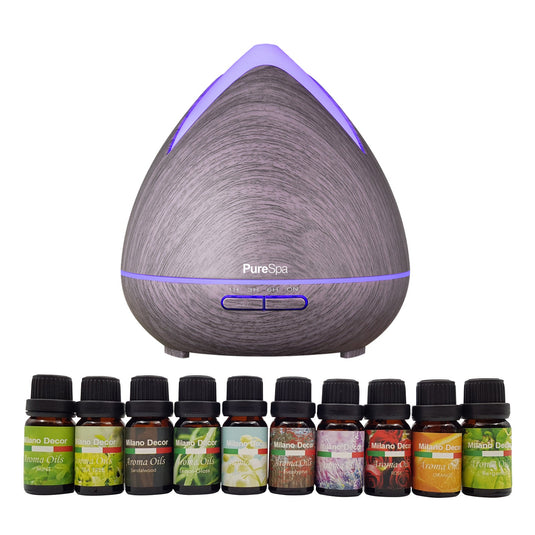 Translation missing: en.Purespa Diffuser Set With 10 Pack Diffuser Oils Humidifier Aromatherapy - Violet
