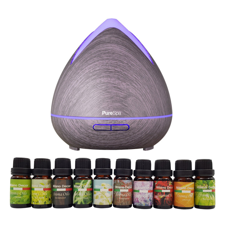 Translation missing: en.Purespa Diffuser Set With 10 Pack Diffuser Oils Humidifier Aromatherapy - Violet