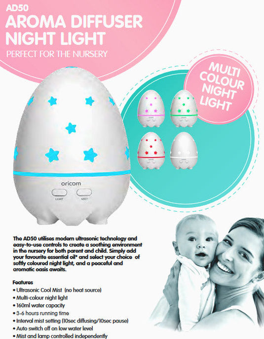 Translation missing: en.Oricom Aroma Diffuser Humidifier &amp; Night Light Baby Kids Room AD50