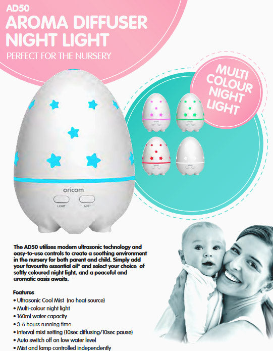 Translation missing: en.Oricom Aroma Diffuser Humidifier &amp; Night Light Baby Kids Room AD50
