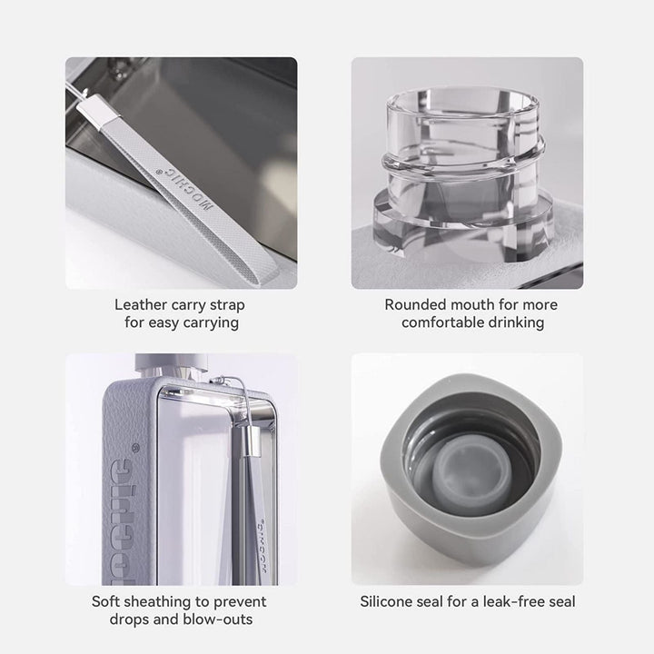 Translation missing: en.A5 Flat Water Bottle Portable Travel Mug BPA Free Water Bottle (Grey)