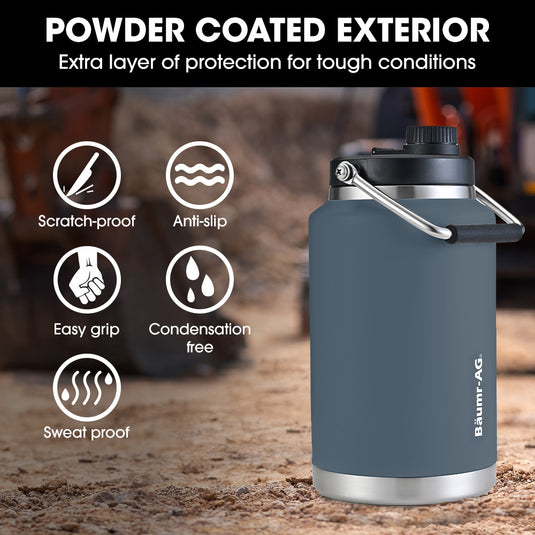 Translation missing: en.Baumr-AG 3.8L Double Wall Insulated Stainless Steel Water Bottle, Drink Jug with Handle, Blue