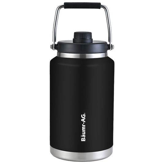 Translation missing: en.BAUMR-AG 3.8L Double Wall Insulated Stainless Steel Water Bottle, Drink Jug with Handle, Black