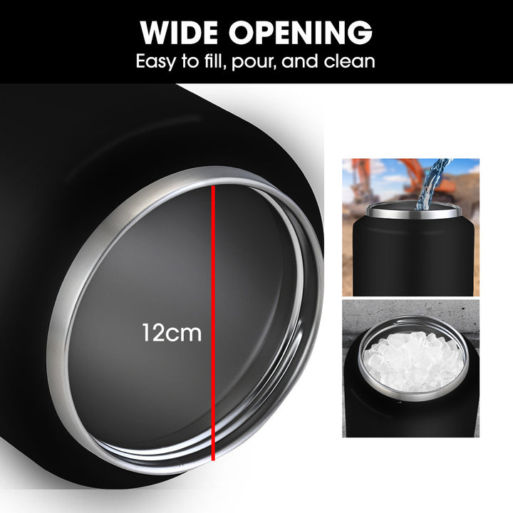 Translation missing: en.BAUMR-AG 3.8L Double Wall Insulated Stainless Steel Water Bottle, Drink Jug with Handle, Black