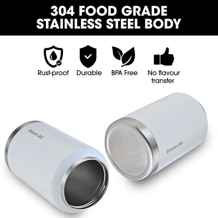 Translation missing: en.Baumr-AG 3.8L Double Wall Insulated Stainless Steel Water Bottle, Drink Jug with Handle, White