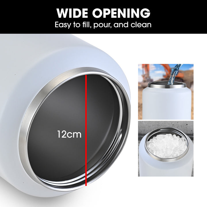 Translation missing: en.Baumr-AG 3.8L Double Wall Insulated Stainless Steel Water Bottle, Drink Jug with Handle, White