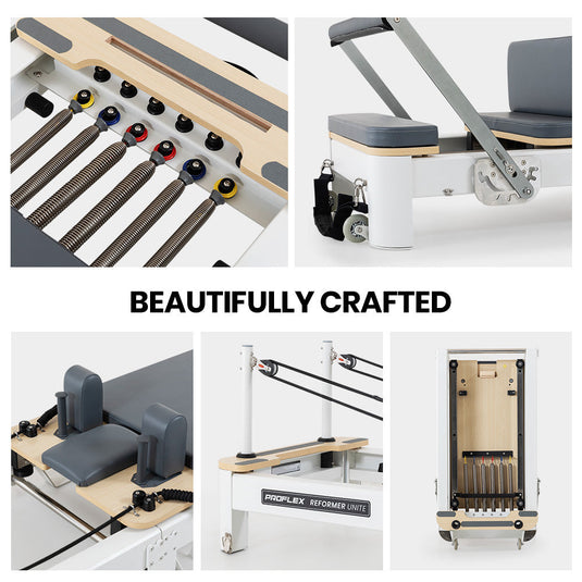 Translation missing: en.PROFLEX Aluminium Pilates Reformer Machine, Stretch Bed with box and jump board accessories