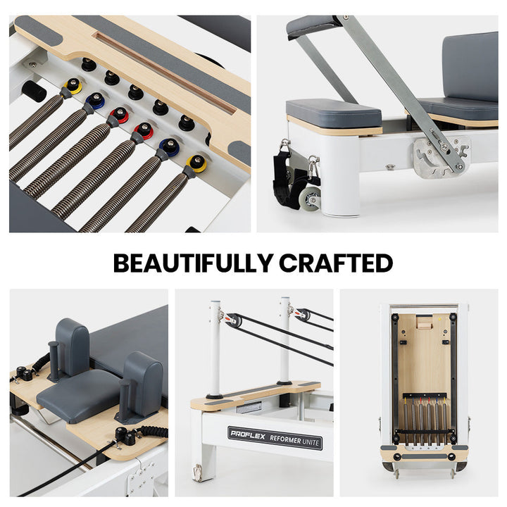Translation missing: en.PROFLEX Aluminium Pilates Reformer Machine, Stretch Bed with box and jump board accessories