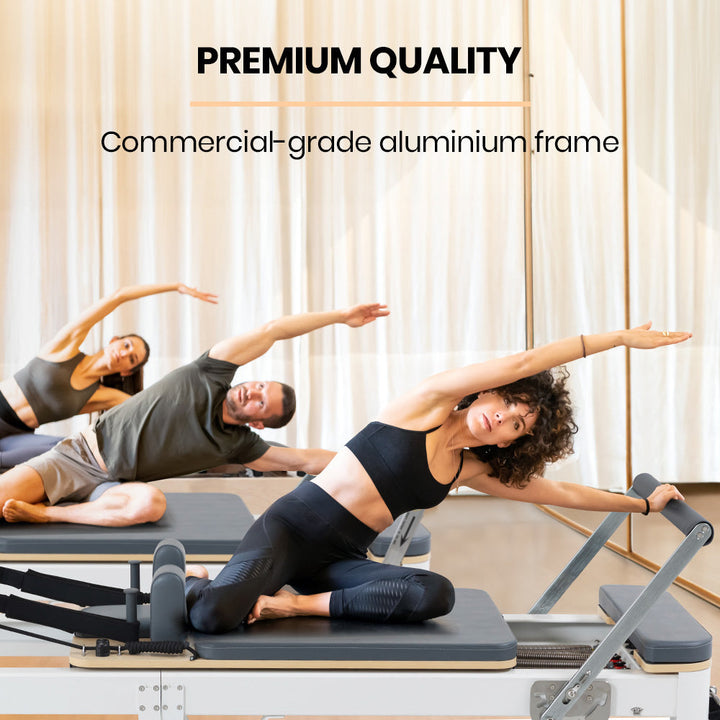 Translation missing: en.PROFLEX Aluminium Pilates Reformer Machine, Stretch Bed with box and jump board accessories
