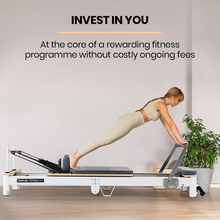 Translation missing: en.PROFLEX Aluminium Pilates Reformer Machine, Stretch Bed with box and jump board accessories