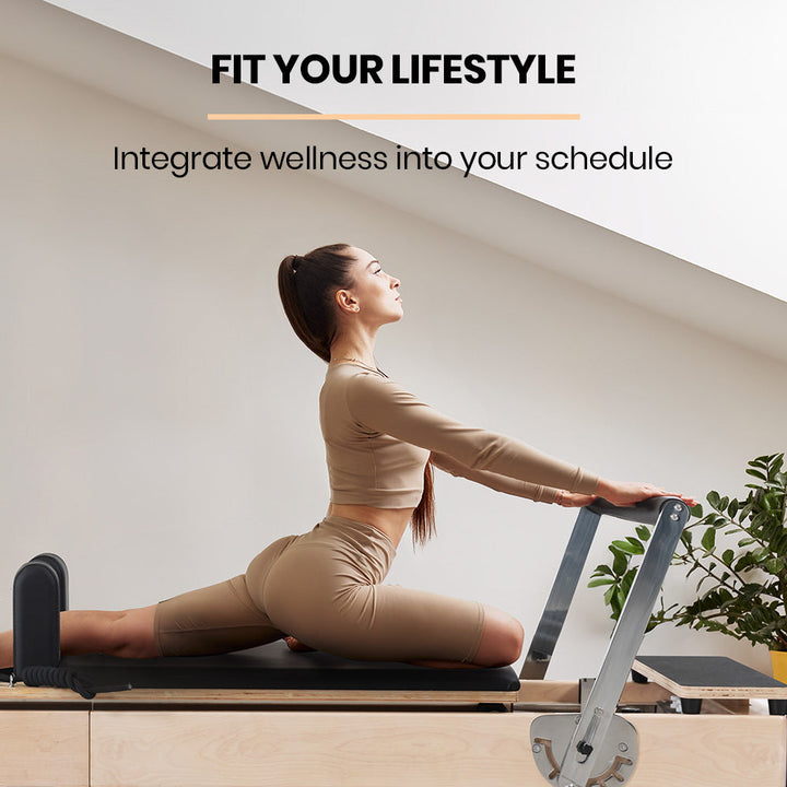 Translation missing: en.PROFLEX Wooden Pilates Reformer Machine, Stretch Bed with box and jump board accessories
