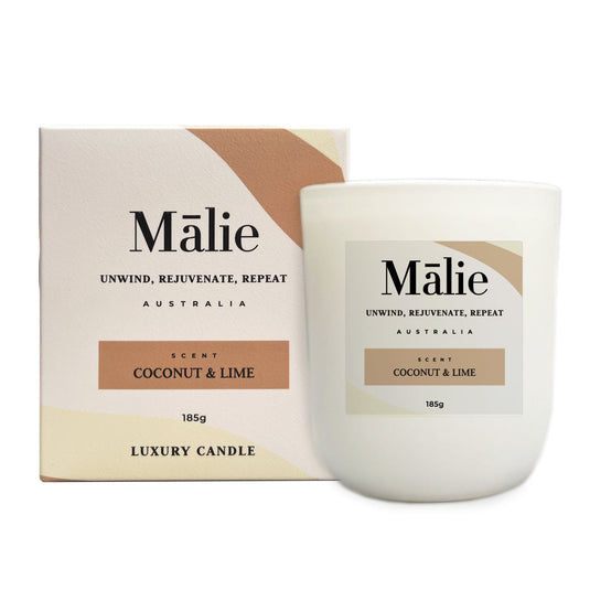 Translation missing: en.Coconut &amp; Lime Luxury Soy Candle 185g - Malie