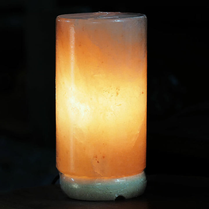 Translation missing: en.12V 12W Cylinder Himalayan Pink Salt Lamp Carved Rock Crystal Light Bulb On/Off