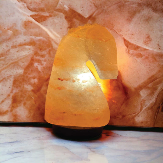 Translation missing: en.12V 12W Horse Himalayan Pink Salt Lamp Carved Knight Rock Crystal Light Bulb On/Off