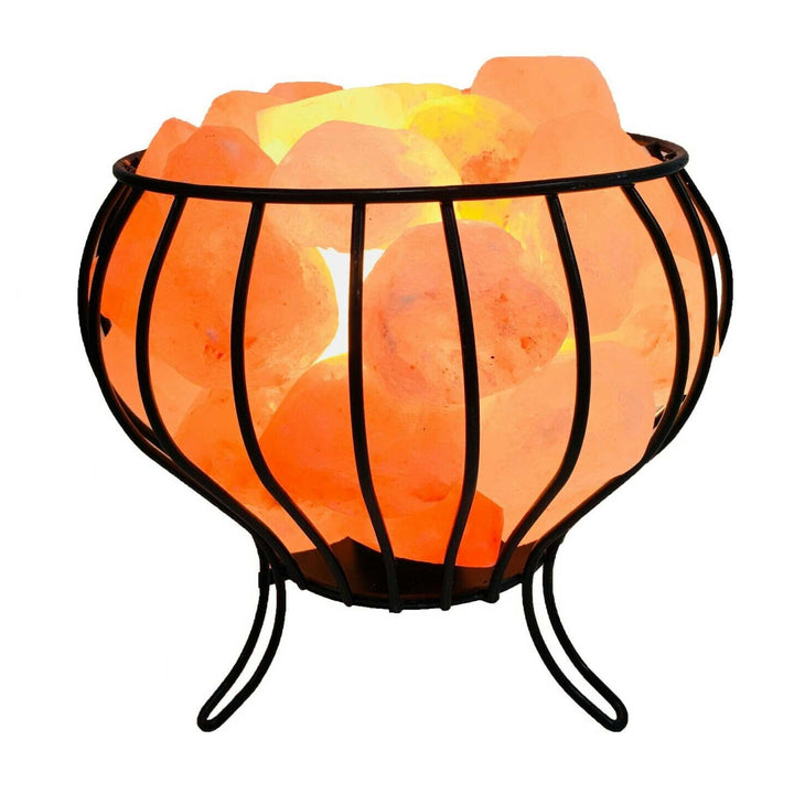 Translation missing: en.12W 12V Himalayan Pink Salt Lamp - Bud Iron Basket Rock Crystal Light Bulb On/Off Switch