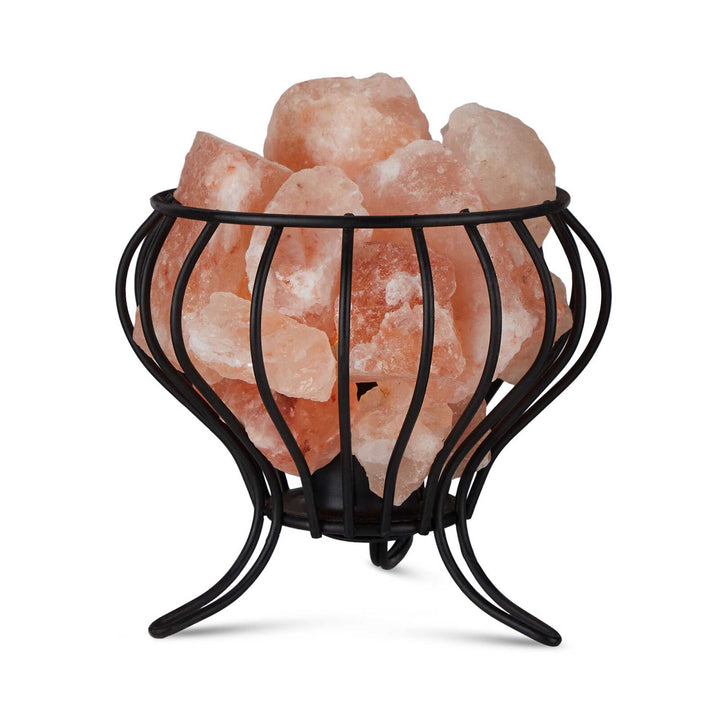 Translation missing: en.12W 12V Himalayan Pink Salt Lamp - Bud Iron Basket Rock Crystal Light Bulb On/Off Switch